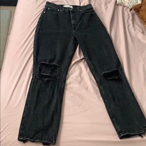 Ultra high rise ankle straight Abercrombie jeans